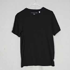 NWT Projek Raw Black Solid Crew Neck Pima Cotton Short Sleeve Tee Size Small